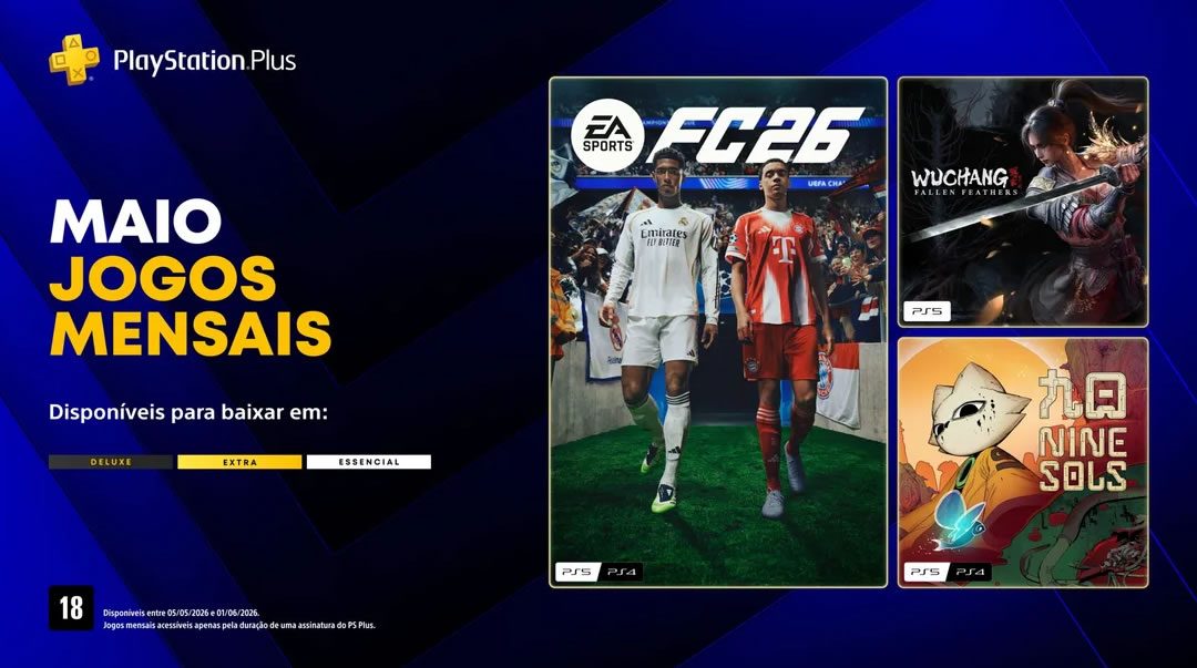 PlayStation Plus: EA Sports FC 26, Wuchang: Fallen Feathers e Nine Sols