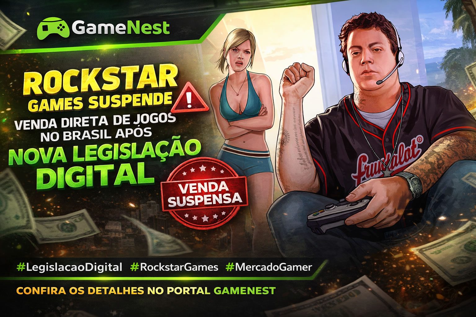 Rockstar Games suspende venda direta de jogos no Brasil após nova legislação digital